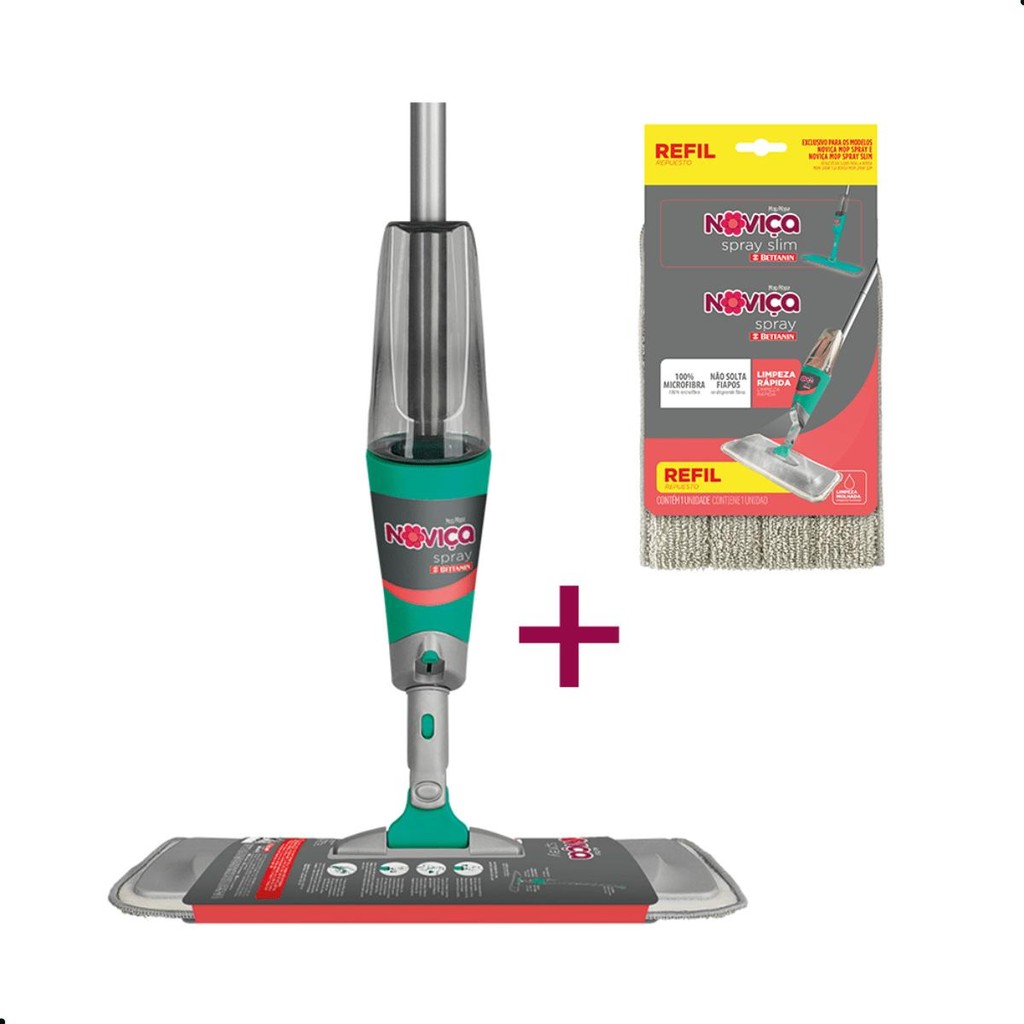 Kit Mop Spray com Cabo + Refil Extra Noviça em Oferta na Shopee
