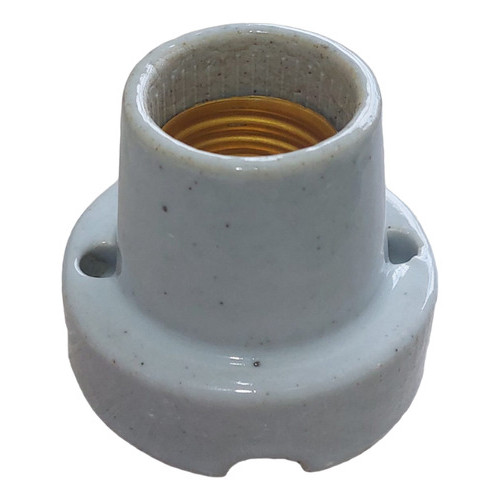 Kit 10 Soquete Bocal Fixo Teto E27 Porcelana Esmaltada - Ideal p/ Churrasqueira e Forno