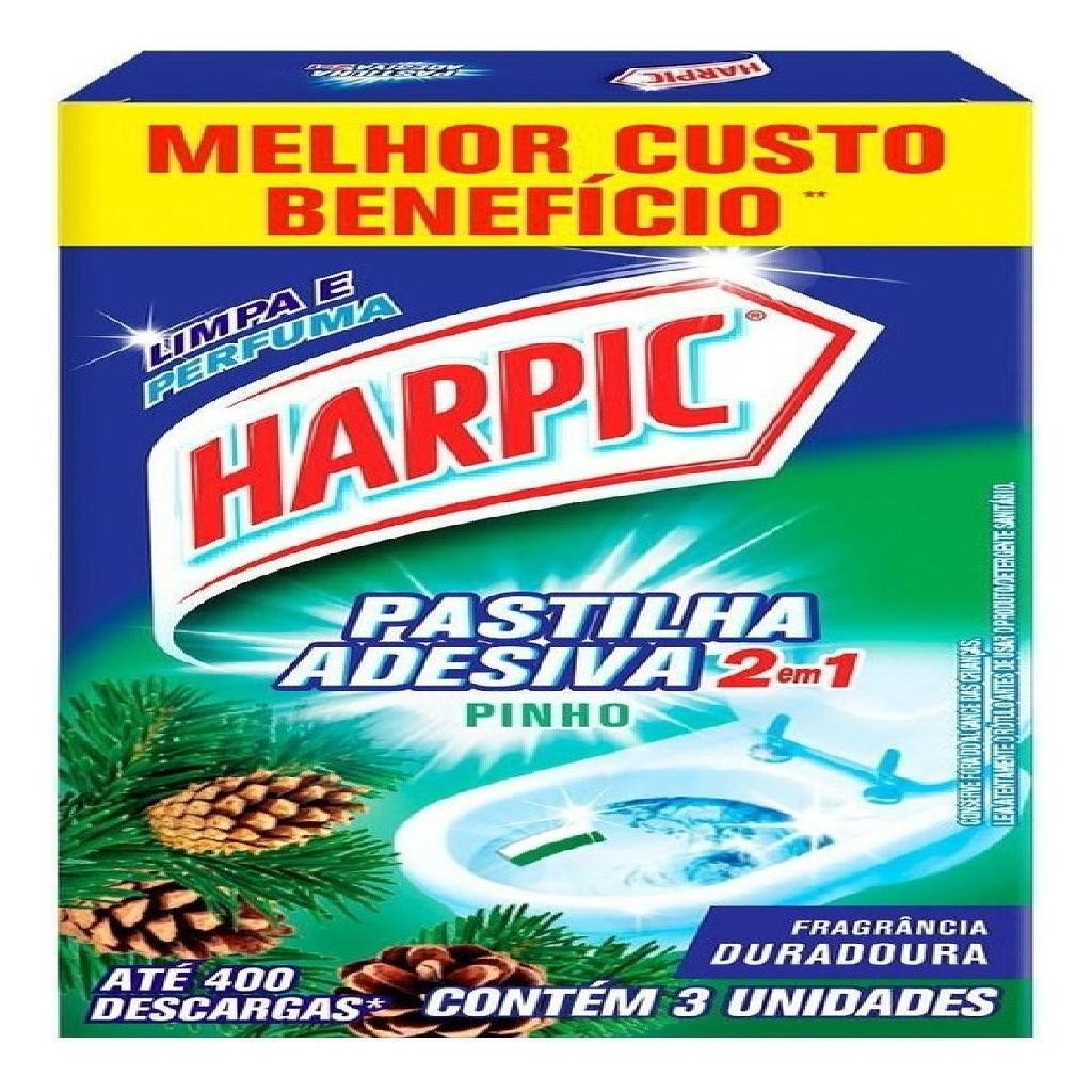 Pastilha Adesiva Sanitaria 9g Harpic Pinho com 3 unidades - Home & Living