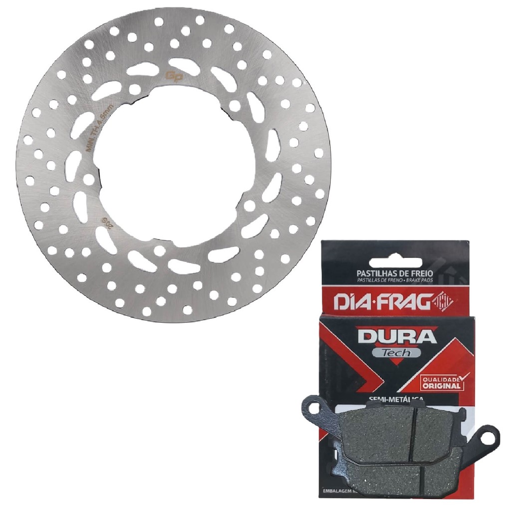 Disco de Freio Traseiro Xj6 2013-2019 + Pastilhas Diafrag (Semimetálica)