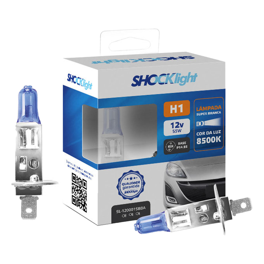 Par De Lampada Luz Super Branca Halógena H1 Shocklight 8.500 K Selo Inmetro em Oferta na Shopee