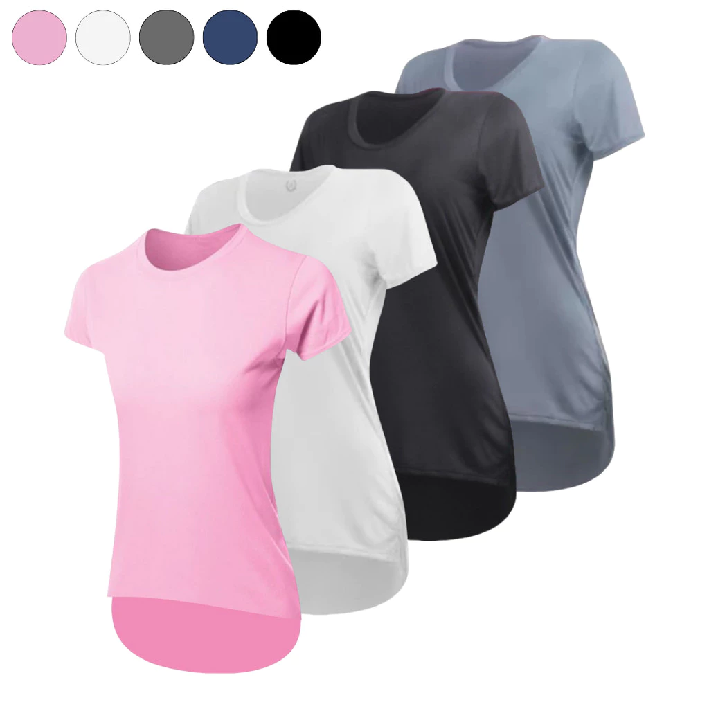 Kit 4 Camisetas Dry Fit Long Line Feminina Tampa Bumbum Para Academia Fitness — imagem 1