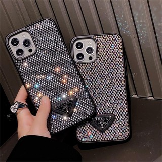 Marca De Moda De Luxo Flash Diamond Logo Phone Case Para IPhone 16 12 13 14 15 Pro Max Brilhante Colorido Strass Invóluc em Oferta na Shopee