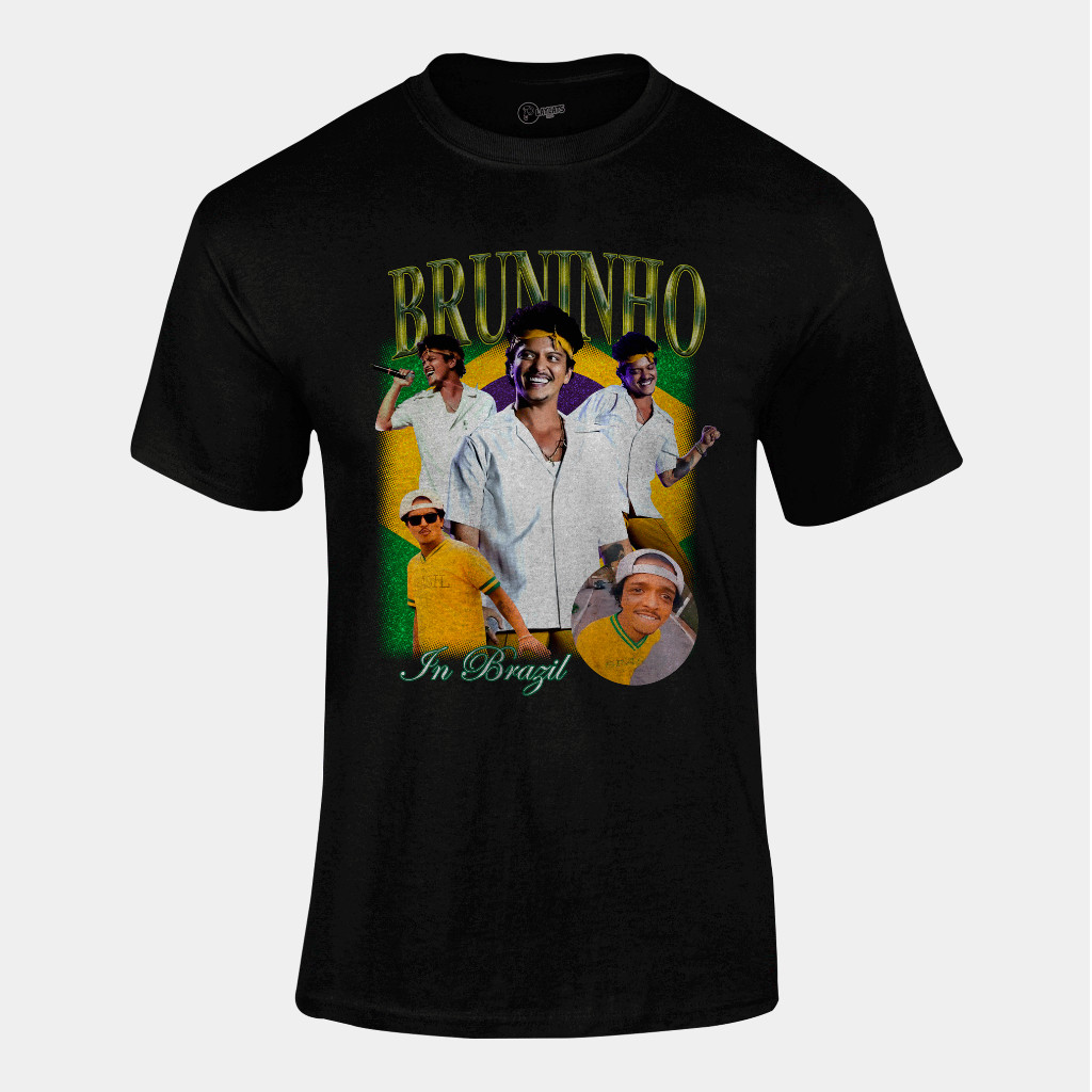Camiseta Algodão Unissex - Bruninho Bruno Mars Meme - Graphic Tee Tshirt Casual Versátil Alta Qualidade