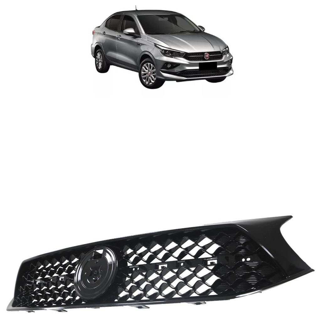 Grade Central Parachoque Dianteiro Cronos 2018 2019 2020 2021 2022 Black Piano Sem Emblema em Oferta na Shopee