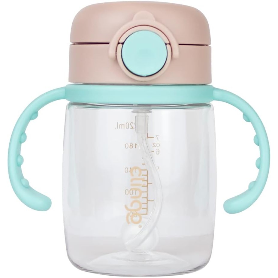 Copo Tritan Com Canudo 220ml Collor  - Clingo Cor Bege Liso