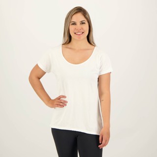 Camiseta Selene Dryfit Básica Feminina Branca em Oferta na Shopee