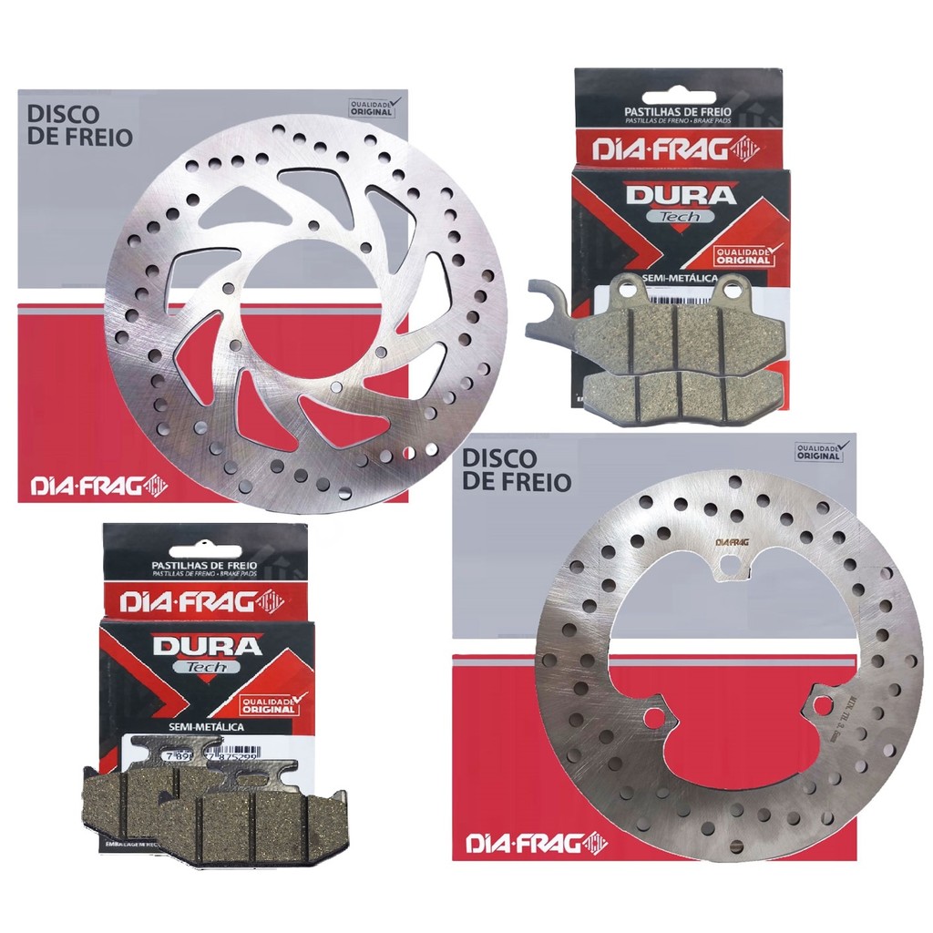 Discos e Pastilhas de Freio Diafrag Lander 250 / Teneré 250 Até 2015 em Oferta na Shopee