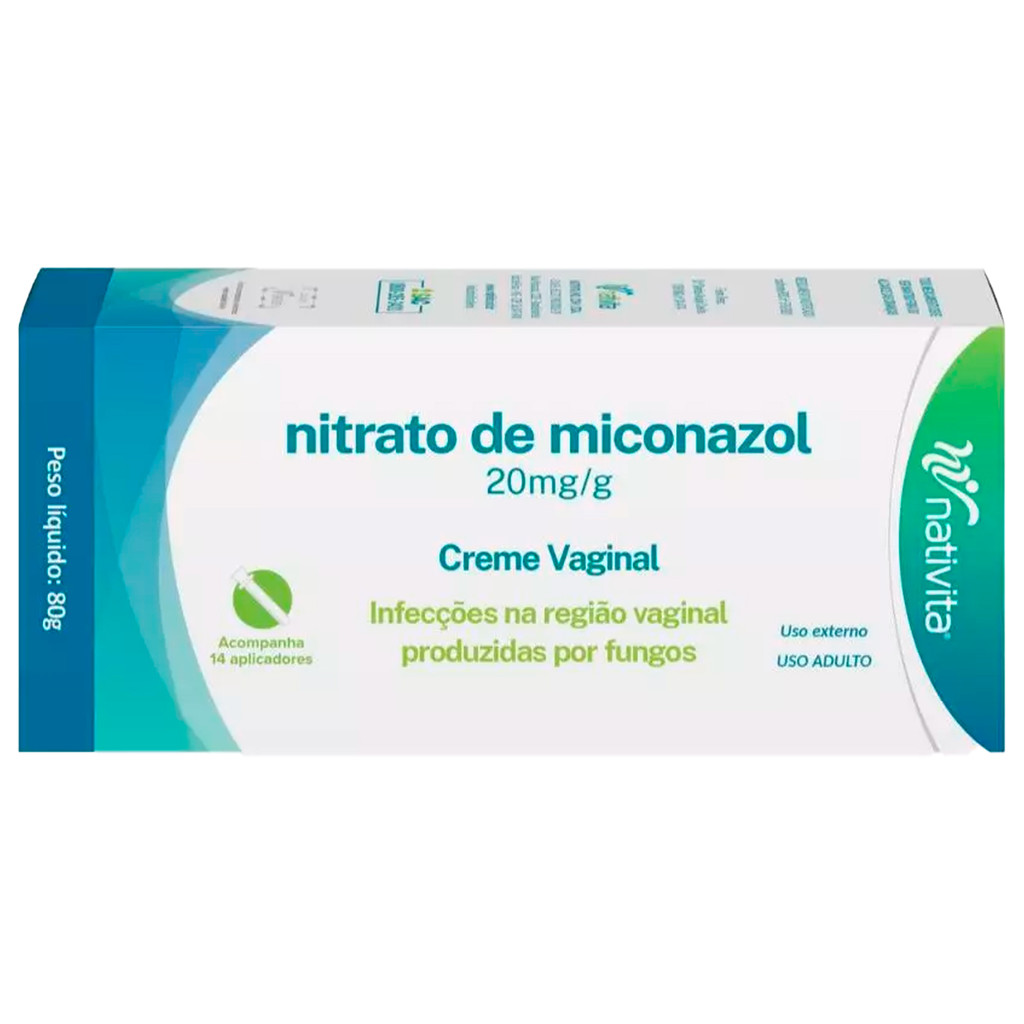 Nitrato de Miconazol Nativita 20mg/g 80g Com 14 Aplicadores Original