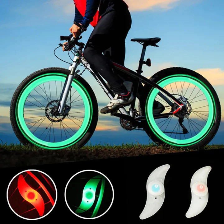 Kit 4 Luz De Roda Bicicleta De Estrada Colorida À Prova D'água MTB Led Neon Light Com Acessórios De Bateria em Oferta na Shopee