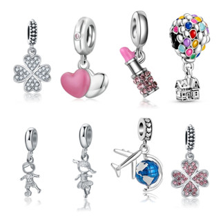 Berloque Amuletos De Prata 925 Trevo Tartaruga Marinha Cereja Acessórios Bracelete Contas ...