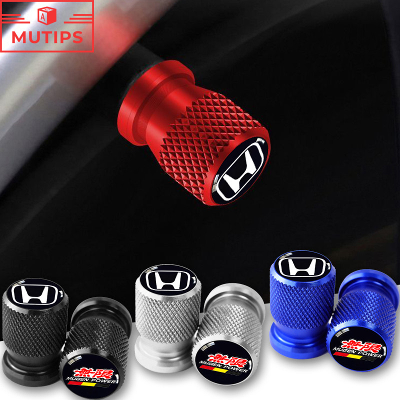 2/4 Pçs Honda Tampa Da Válvula Do Pneu Carro Haste Roda De Ar Metal À Prova De Poeira Para Mugen HR-V Fit Civic City Hat
