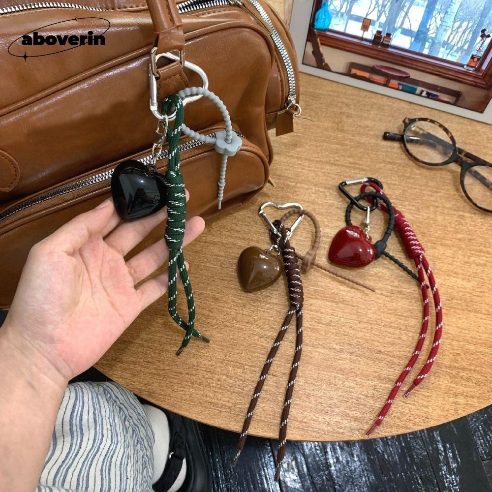 Chaveiro De Corda De Couro Acimarin , Enfeites De Pingente De Bolsa Y2K Com Laço Cereja , Cordão Feito À Mão Para Celula em Oferta na Shopee