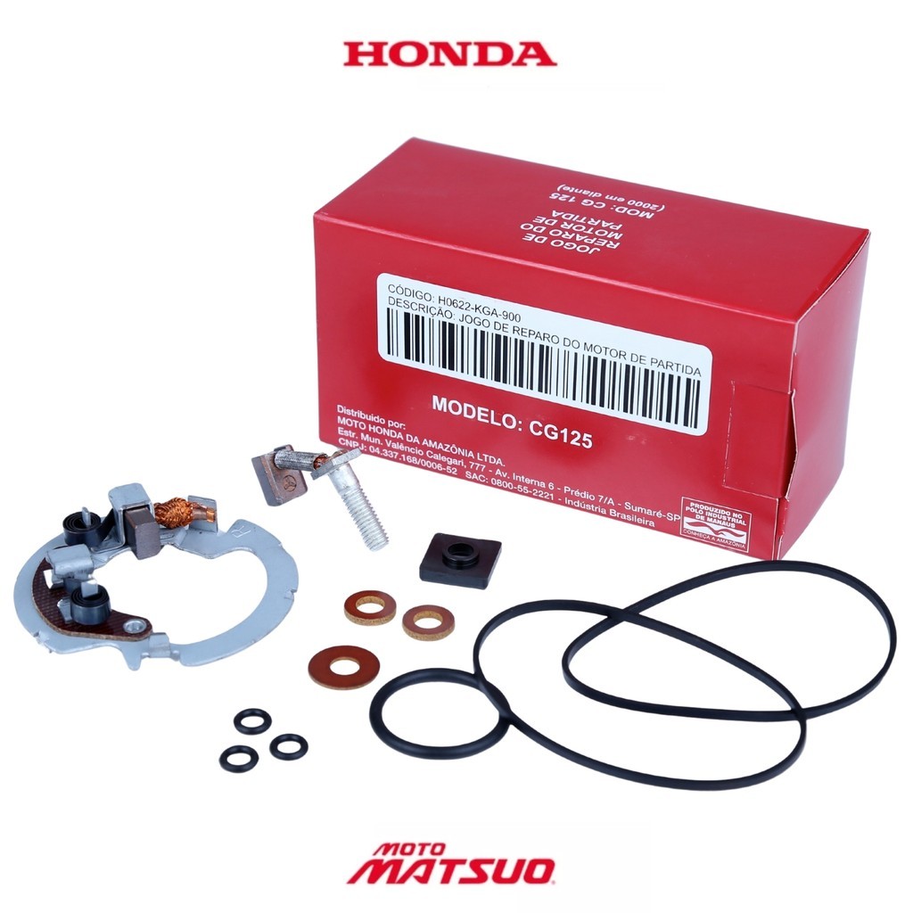 Kit Escova Motor Arranque Partida Cg 125 Cbx 250 Twister Xr 250 Tornado 2001 A 2008 Hamp Honda