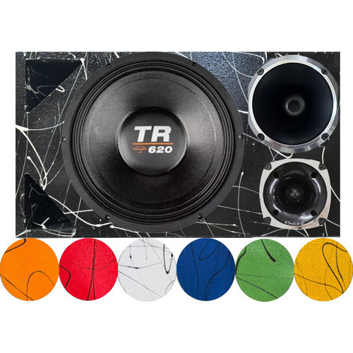 CAIXA TRIO DUTO TRIÂNGULO ALTO FALANTE TRITON TR620 CORNETA 1425 PRETA