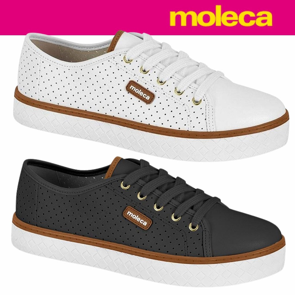Tênis Feminino Moleca Casual Delicado Furinhos Plataforma Conforto em Oferta na Shopee
