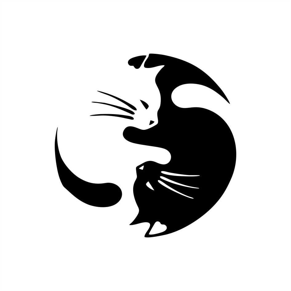 Adesivo Pet Gatinho Gato Ying Yang 10x10cm