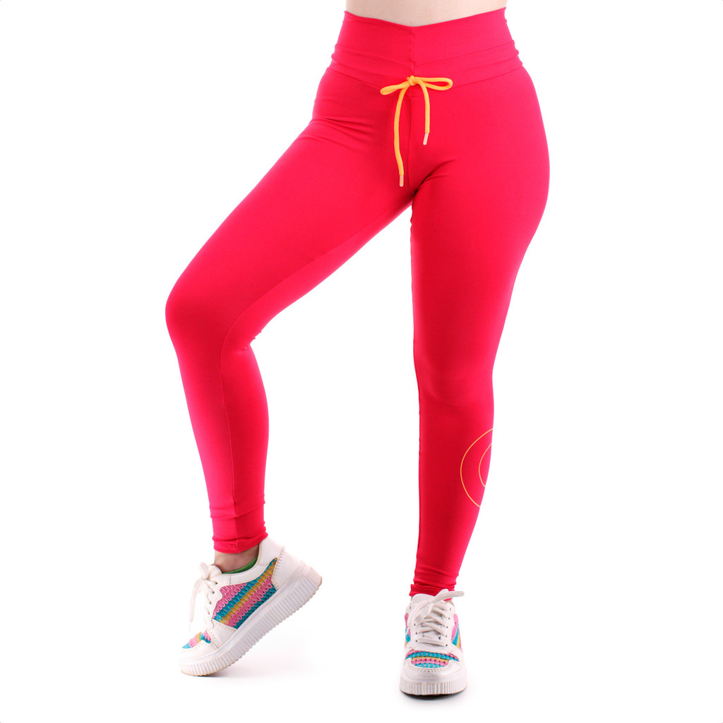 Calça Legging Caju Brasil NZ Com Cadarço e Silk Rosa Magenta - Feminino em Oferta na Shopee