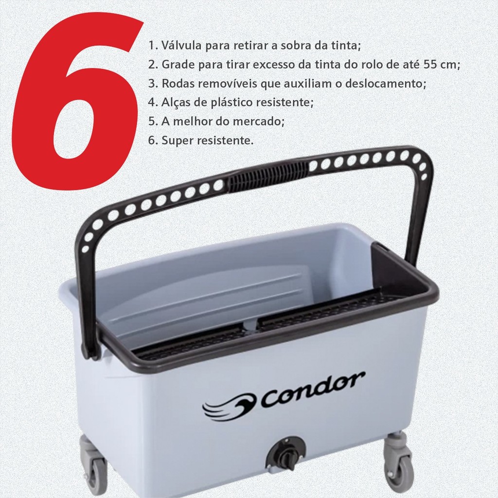Caçamba para Pintura Plástico 24 Litros Rolo Tintas Menor Preço Condor · foto 2