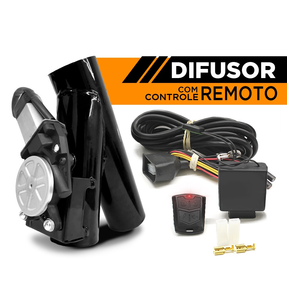 Escapamento Escape Eletrônico Difusor Universal Ronco Esportivo com Controle Remoto
