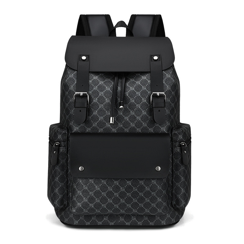 Mochila masculina impressa à prova d'água de couro de descompressão de grande capacidade
