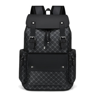 Mochila masculina impressa à prova d'água de couro de descompressão de grande capacidade