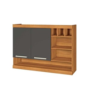 Módulo Cozinha Nesher Burguesa Armário 2 Portas c/ Adega 120cm Freijo/Grafite em Oferta na Shopee