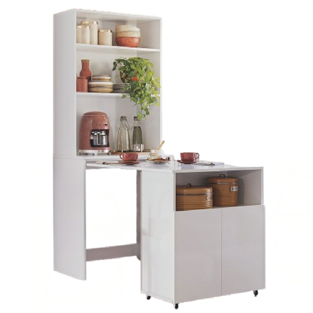 Armário de Cozinha Multifuncional com Mesa Retrátil para Café Duo Kit's Paraná