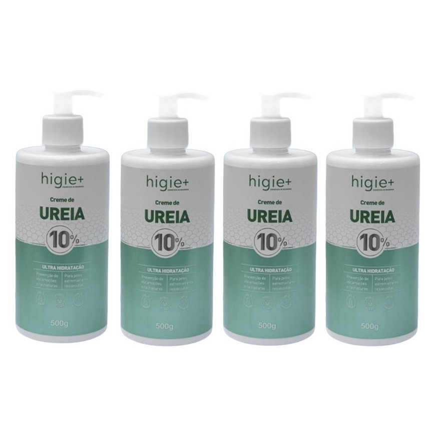 Kit 4x Creme Hidratante Uréia 10% Ultra Hidrat 500g Higie+