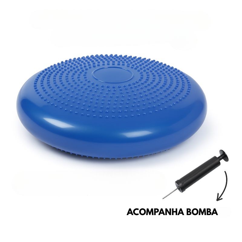 Disco De Equilíbrio Inflável Balance Almofada Cushion Pilates Yoga Fisioterapia Fitness 33cm Com Bomba