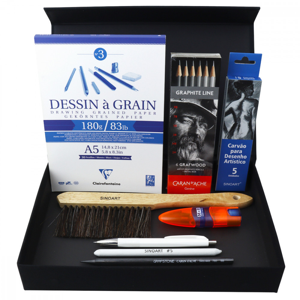 Imagem Kit Desenho Realista Profissional Ferramenta Completa Arte