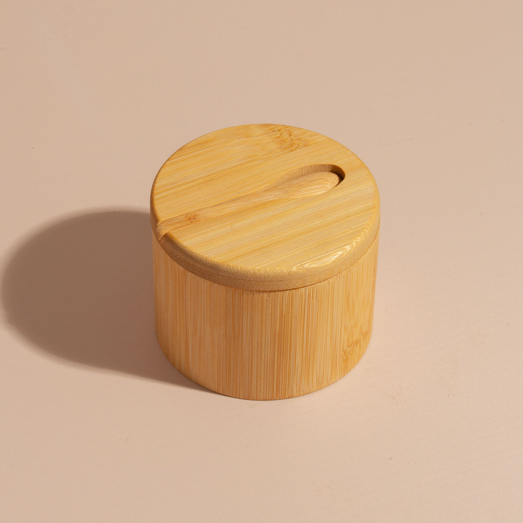 Açucareiro De Bambu Com Tampa E Colher  -