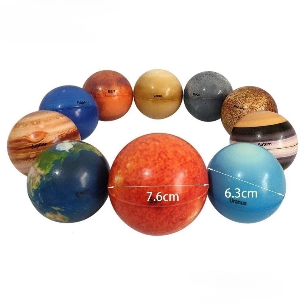 Conjunto De 10 Bolas De Energia Do Sistema Solar Em Forma De Planetas E 6,3cm