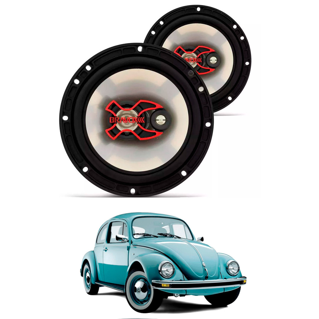 4 Alto Falantes 6" Polegadas 100W RMS Triaxial B3x60x Volkswagen Fusca 1960 até 1995 - Bravox