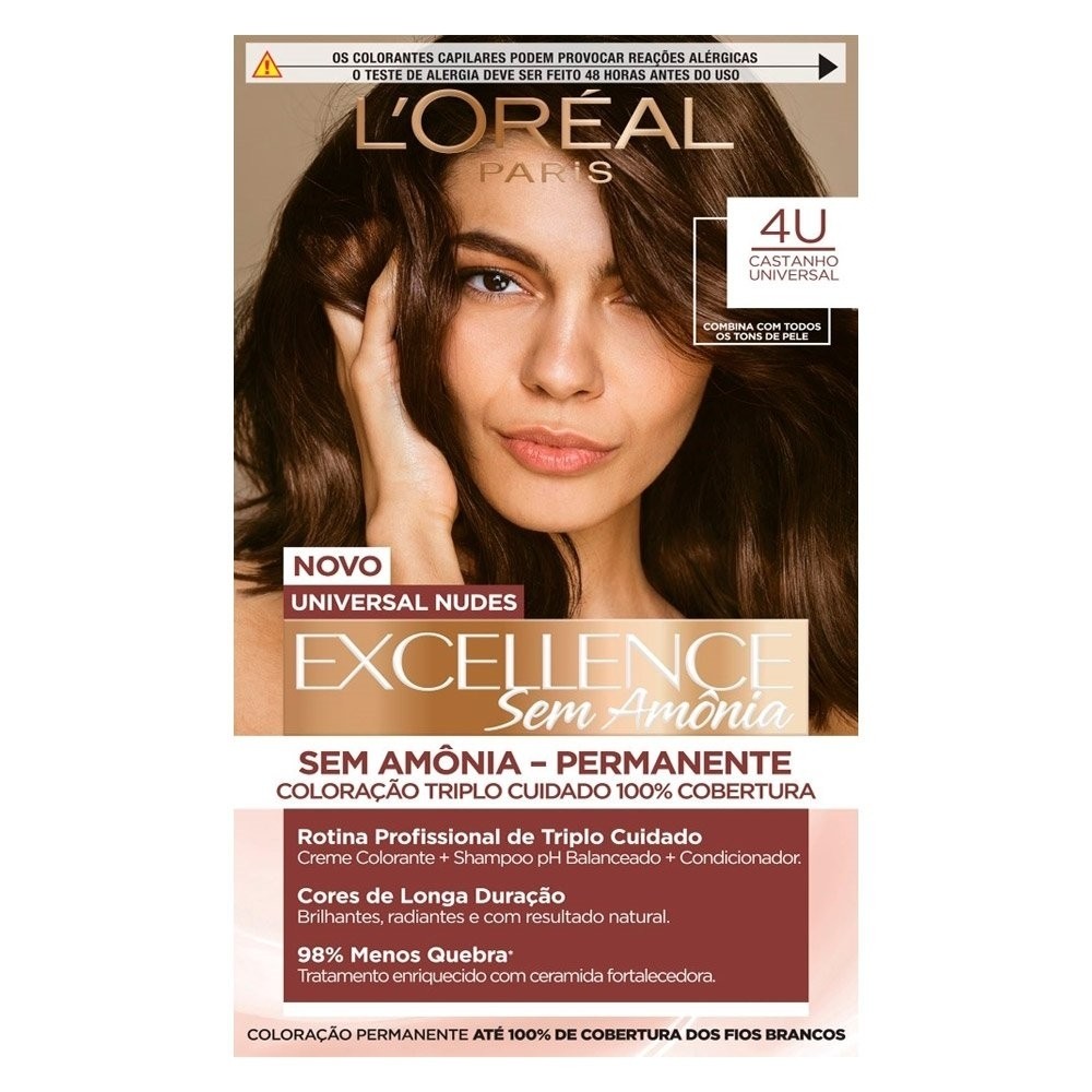 Tinta de Cabelo L'oréal Imédia 4u Castanho Universal Sem Amônia em Oferta na Shopee