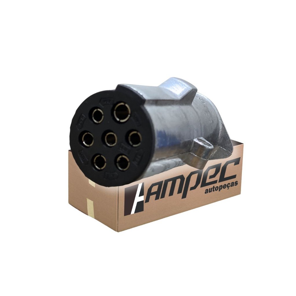 Tomada Elétrica Caminhão Carreta 7 Polos Macho Alumínio