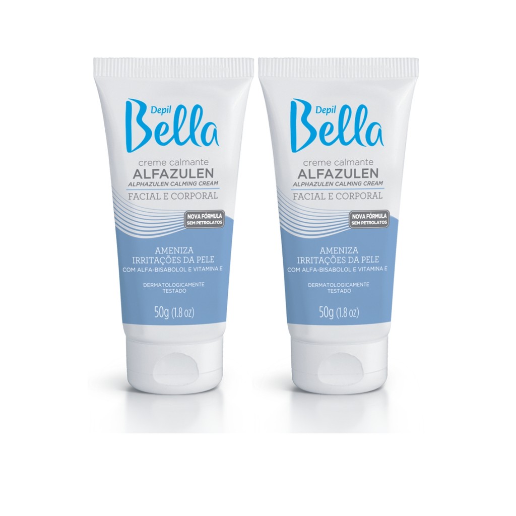 Kit 2 Creme Calmante Pós Depilação Corpo Rosto Depil Bella em Oferta na Shopee