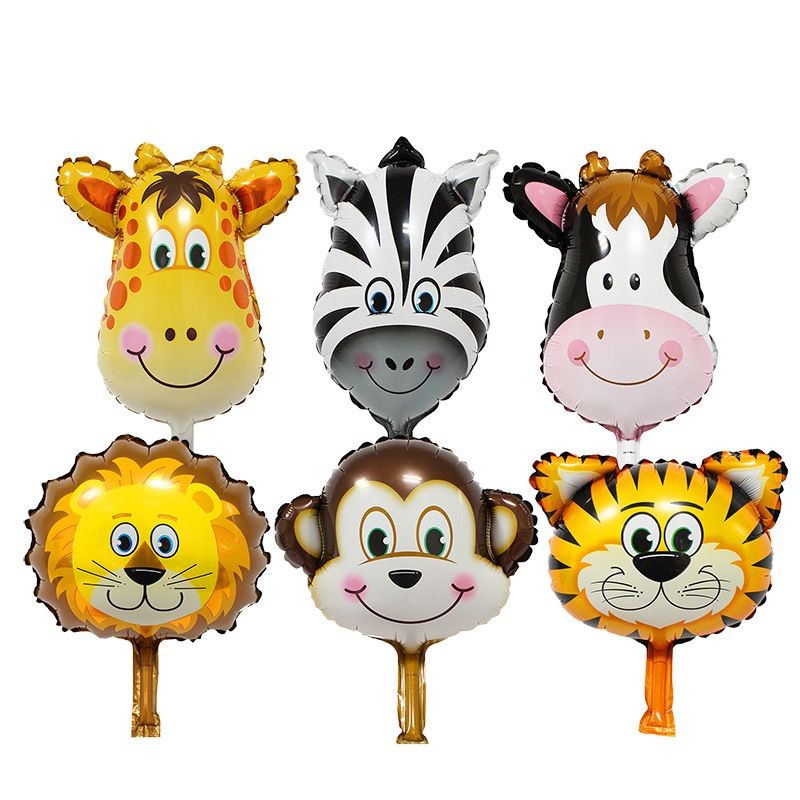 Balão Metalizado Animais 01 Unidade Safari Zoológico Animais Selva Metalizado Fazendinha Vaquinha Festa Safari