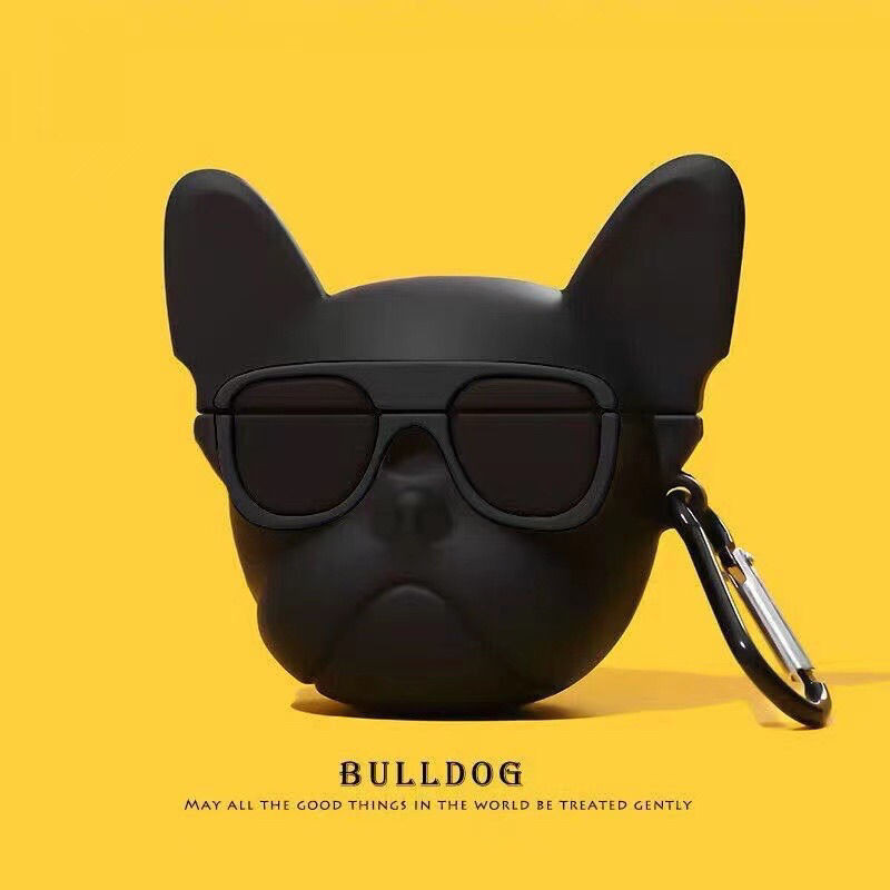 Cool Bulldog Hip Hop Music Dog Silicone Case para Apple Airpods 4 3 2 Capa para AirPods Pro 2 Geração Shell protetora