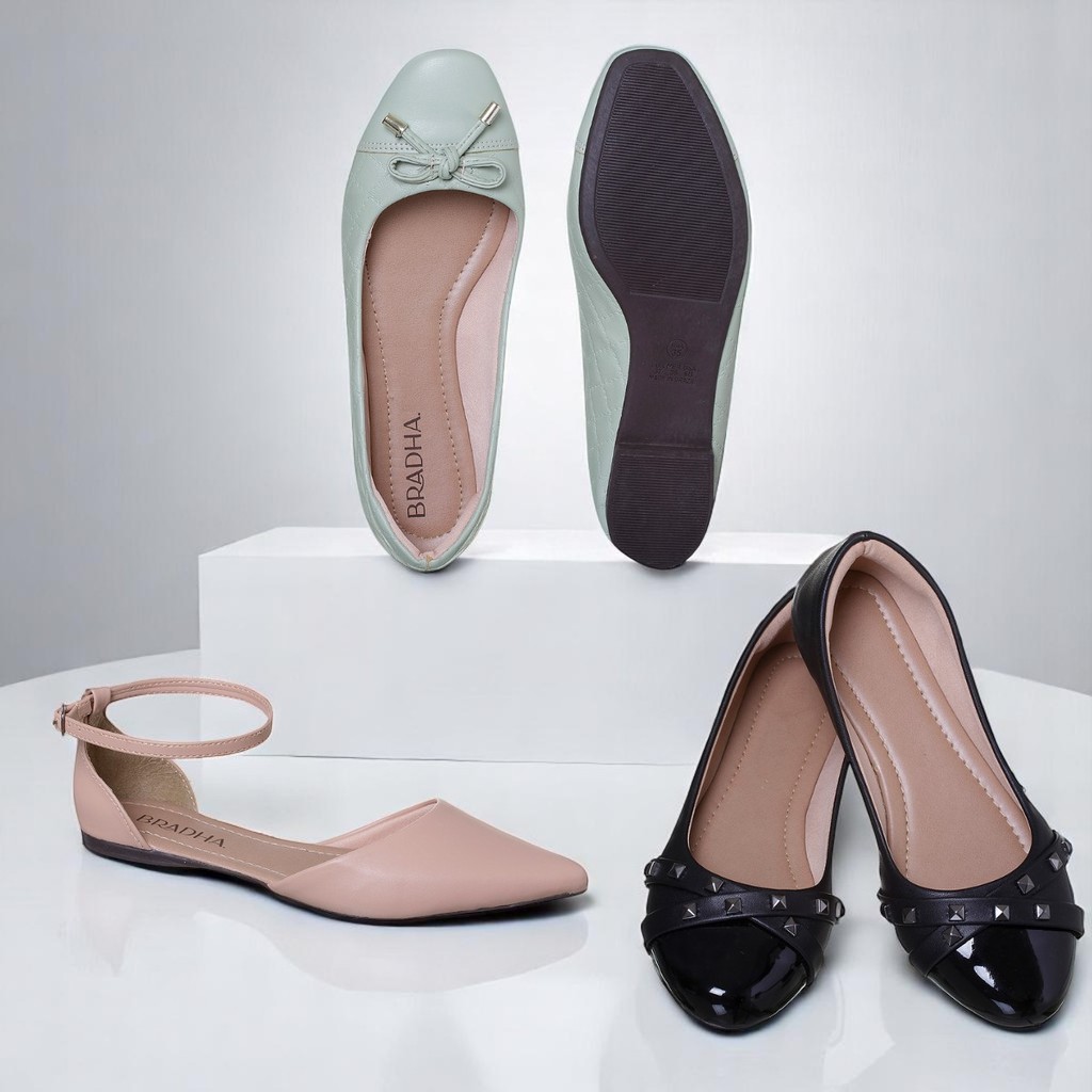 ∴ Sapatilhas Feminina Kit Com 3 Pares Modelos e Cores Pré-estabelecidas