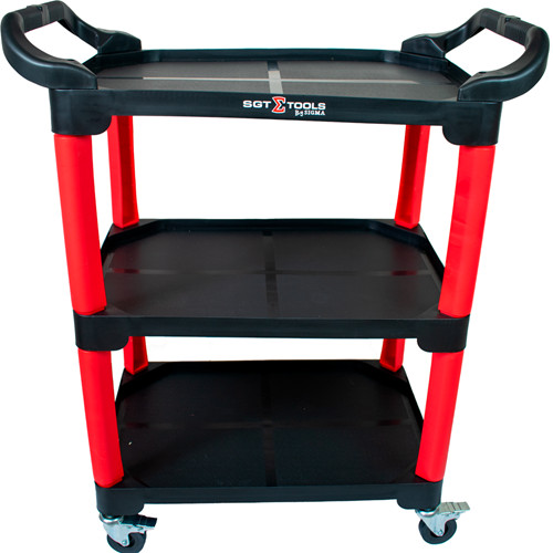 Carrinho Detailers 3 Plateleiras Sigma Tools Cor Vermelho