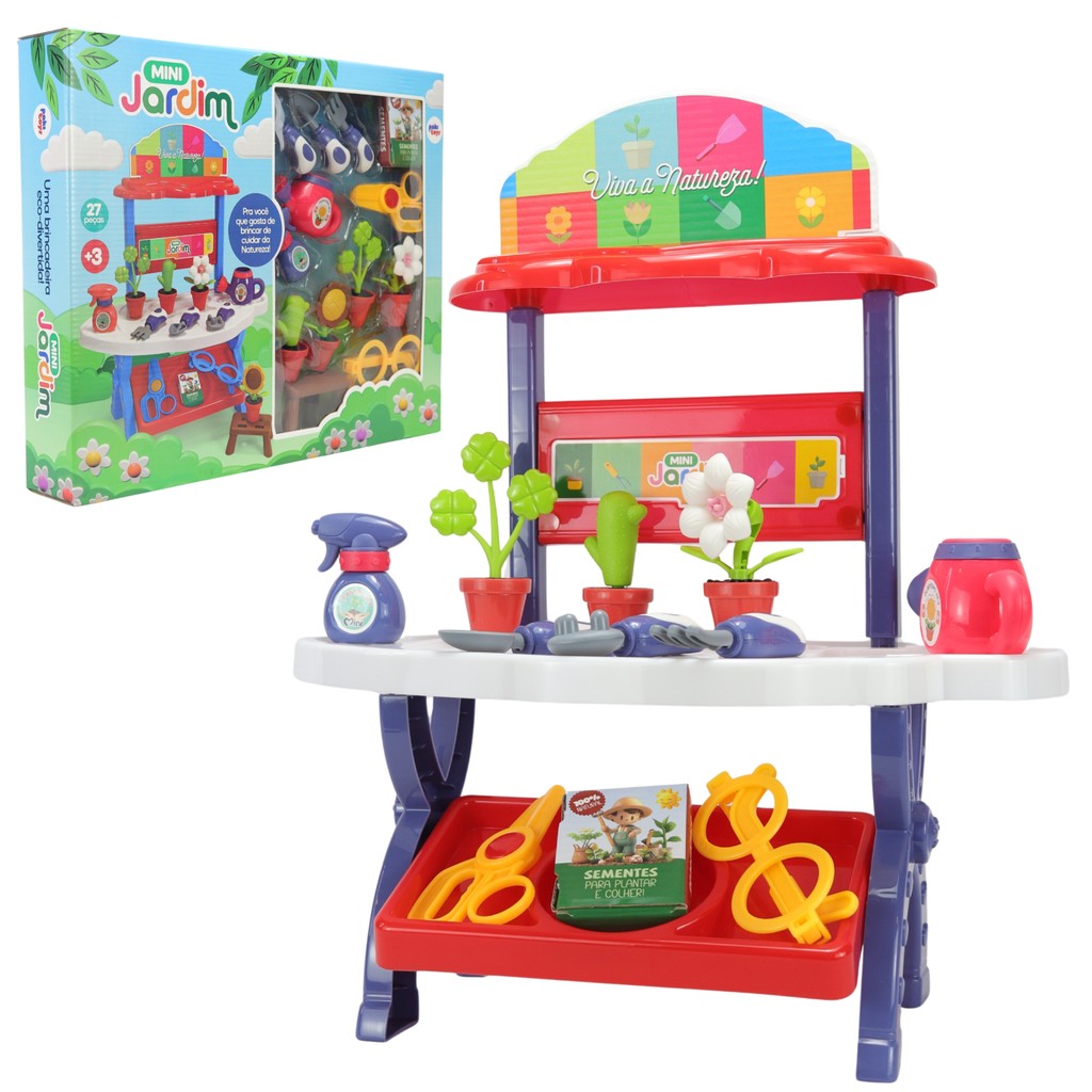 Mini Kit De Jardinagem Com 27 Peças Infantil 1512 Paki Toys em Oferta na Shopee