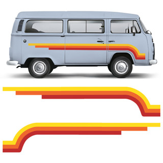 Faixa Lateral Kombi Classica Adesivo Anos 70 Laranja/Amarelo em Oferta na Shopee