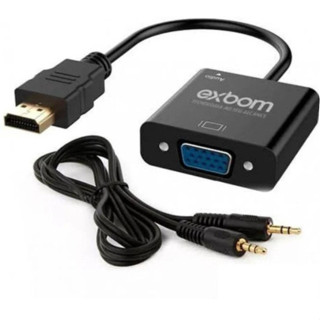 Cabo Conversor Adaptador Hdmi Para Vga Com Saída P2 Áudio em Oferta na Shopee
