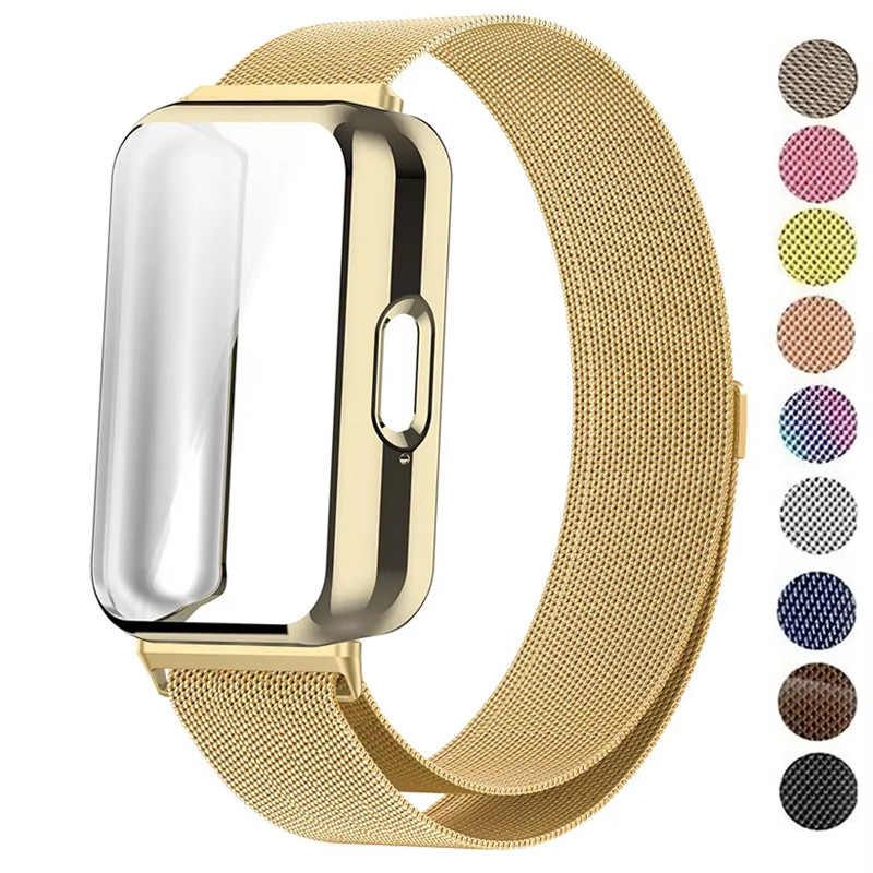 Capa + Pulseira De Metal Para Samsung Galaxy Fit 3 Band E TPU Protetor De Tela F