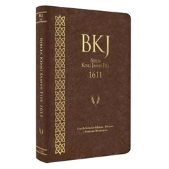 Bíblia King James Fiel 1611 | Concordância e Pilcrows | Capa Luxo Marrom