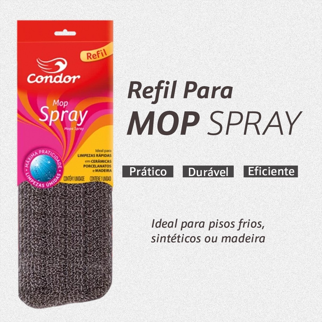 Refil Mop Spray e Esfregão Rodo Vassoura Spray Condor