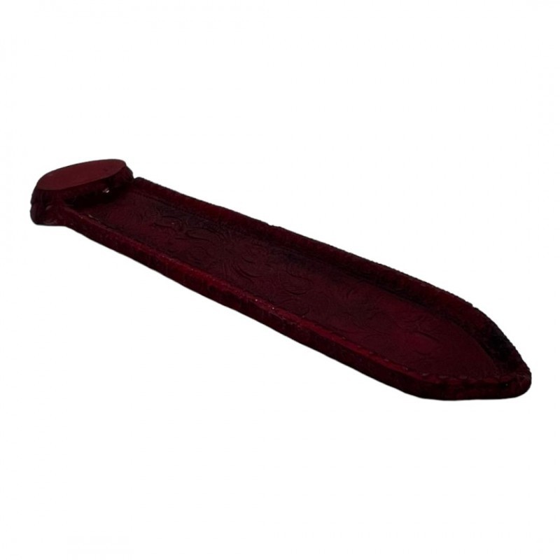 Incensário Régua 23 cm Universal Vermelho e Preto Resina