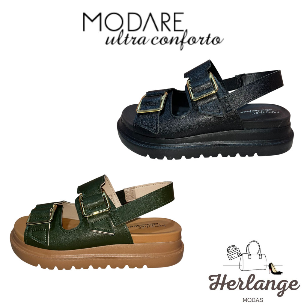 Sandália Feminina Modare Ultraconforto Papete Plataforma Fivela Velcro Calce Fácil Ref:7200.102