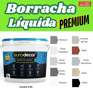 Super Borracha Líquida Premium 4kg Emborrachada Veda Tudo Contra Mofos e Infiltrações 1KG e 4KG em Oferta na Shopee